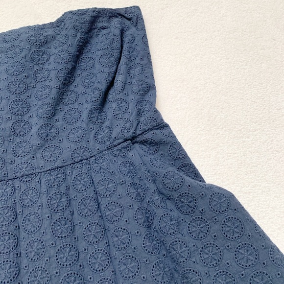 Zara Navy eyelet dress summer dress halter with pockets size small - Picture 2 of 7